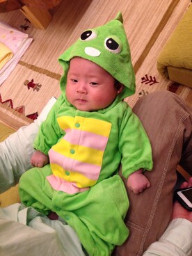 「アイテム（ママ＆ベビー、グリーン系）」を使った、海さん（キッズ・60cm）の冬コーディネート