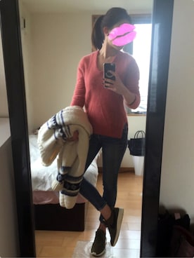 「カウチン」｜「アイテム（ブルゾン）」を使った、ぴぴたすさん（レディース・163cm）の冬コーディネート