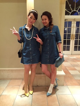 「M.deux（エムドゥ）のアイテム（ピアス（両耳用））」を使った、まいこさん（レディース・158cm）の春コーディネート