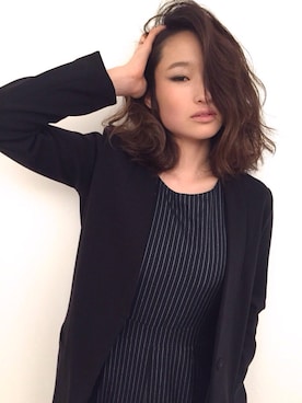 「撮影」｜「アイテム（その他アウター）」を使った、ちゃんめさん（レディース・168cm）の春コーディネート