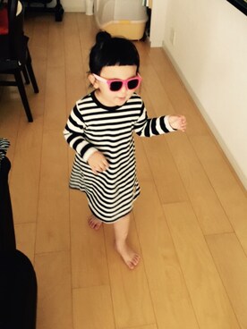 「F.O.KIDS（エフオーキッズ）のアイテム（ワンピース、ブラック系）」を使った、sheeeenaさん（キッズ・100cm）の春コーディネート