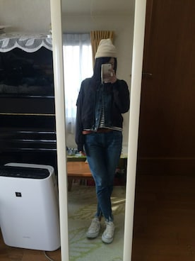 「アイテム（MA-1）」を使った、mさん（レディース・162cm・20代）の春コーディネート
