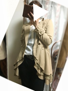 「axes femme（アクシーズファム）のアイテム（トレンチコート）」を使った、ツイデさん（レディース・162cm）の春コーディネート