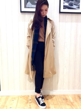 「DRESKIP（ドレスキップ）のアイテム（トレンチコート）」を使った、ARISA  AGENAMENESESUさん（レディース・164cm）の秋コーディネート