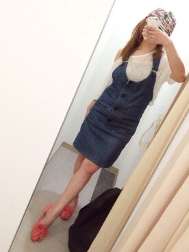 「Chloe（クロエ）のアイテム（サロペット/オーバーオール）」を使った、N.さん（レディース・158cm）の夏コーディネート