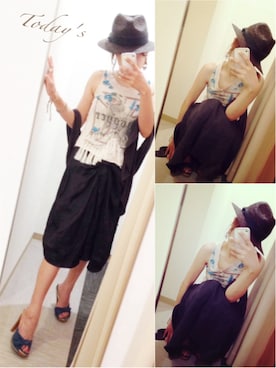 「JIMMY CHOO（ジミーチュウ）のアイテム（その他シューズ）」を使った、N.さん（レディース・158cm）の夏コーディネート