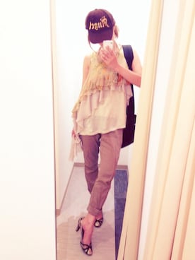 「DSQUARED2（ディースクエアード）のアイテム（帽子）」を使った、N.さん（レディース・158cm）の夏コーディネート