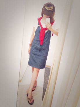 「DSQUARED2（ディースクエアード）のアイテム（帽子）」を使った、N.さん（レディース・158cm）の夏コーディネート