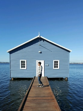 「adidas originals」｜「アイテム（スタジャン）」を使った、Law Seng Yikさん（メンズ・175cm）の夏コーディネート