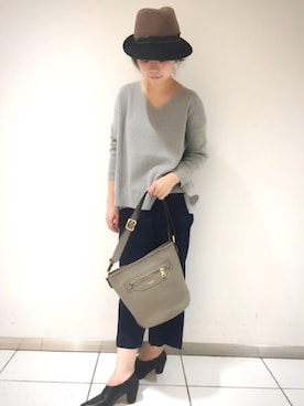 「note et silence （ノートエシロンス）のアイテム（ブーティ）」を使った、フーカさん（レディース・153cm）の秋コーディネート