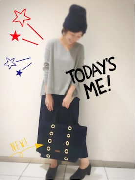 「TOPKAPI（トプカピ）のアイテム（帽子）」を使った、フーカさん（レディース・153cm）の秋コーディネート