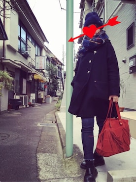 「レンガ」｜フーカさん（レディース・153cm）の冬コーディネート