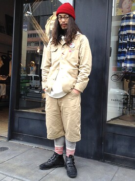 「Johnbull Private labo（ジョンブルプライベートラボ）のアイテム（パーカー）」を使った、DynamiteKickさん（メンズ・176cm）の冬コーディネート