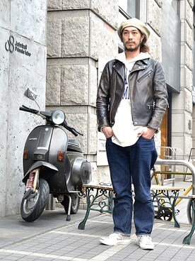 「Johnbull Private labo（ジョンブルプライベートラボ）のアイテム（パーカー）」を使った、DynamiteKickさん（メンズ・176cm）の春コーディネート