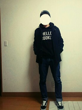 「学校」｜「アイテム（ニットキャップ/ビーニー）」を使った、TATSUさん（メンズ・173cm）の冬コーディネート