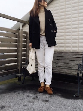 「Ray BEAMS（レイビームス）のアイテム（ピーコート）」を使った、ⓒⓗⓘⓩⓤ﻿さん（レディース・163cm）の冬コーディネート