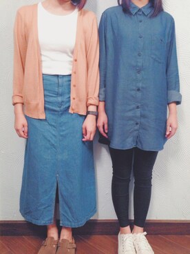 「MUJI」｜「アイテム（カバーオール）」を使った、JANEドワーフ さん（レディース・155cm）の秋コーディネート