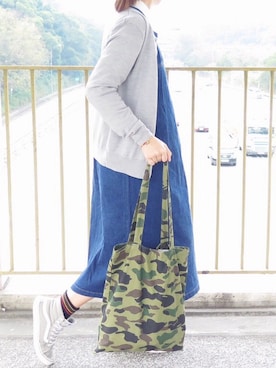 「oversize」｜「アイテム（ナイロンジャケット）」を使った、JANEドワーフ さん（レディース・156cm）の冬コーディネート