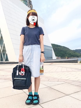 「blue」｜「アイテム（ヘアアクセサリー）」を使った、JANEドワーフ さん（レディース・156cm）の夏コーディネート