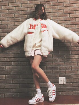 「JOYRICH（ジョイリッチ）のアイテム（ブルゾン）」を使った、chiさん（レディース・160cm）の冬コーディネート