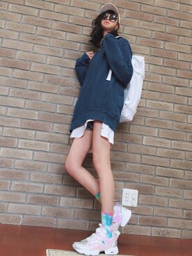 「M.Y.O.B（エム.ワイ.オー.ビー）のアイテム（帽子）」を使った、chiさん（レディース・160cm）の春コーディネート