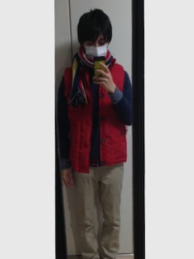 「Champion（チャンピオン）のアイテム（ベスト）」を使った、TAKKIYさん（メンズ・170cm）の秋コーディネート