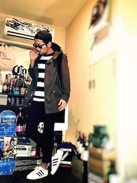 「JOURNAL STANDARD relume（ジャーナルスタンダード　レリューム）のアイテム（モッズコート）」を使った、Yusukeさん（メンズ・173cm）の秋コーディネート