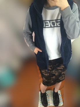 「GOODENOUGH（グッドイナフ）のアイテム」を使った、ちぃ♡さん（レディース・162cm）の春コーディネート