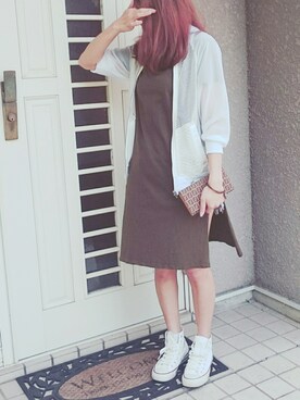 「one way（ワンウェイ）のアイテム（ブルゾン）」を使った、まぁりさん（レディース・158cm）の春コーディネート