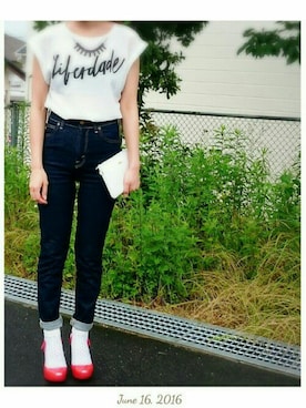 「雨」｜「アイテム（財布/小物）」を使った、まぁりさん（レディース・158cm）の夏コーディネート