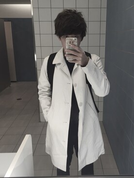 「アイテム（ステンカラーコート）」を使った、まーさん（メンズ・167cm・10代）の春コーディネート