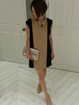 「qualite（カリテ）のアイテム（ワンピース）」を使った、matsuさん（レディース・158cm）の秋コーディネート