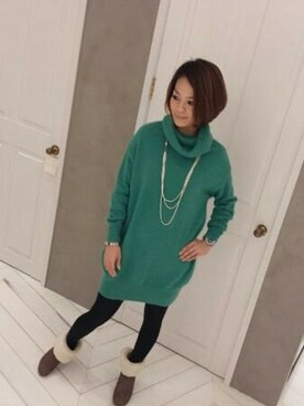 「qualite（カリテ）のアイテム（ワンピース）」を使った、matsuさん（レディース・158cm）の冬コーディネート