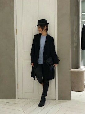 「qualite（カリテ）のアイテム（チェスターコート）」を使った、matsuさん（レディース・158cm）の秋コーディネート