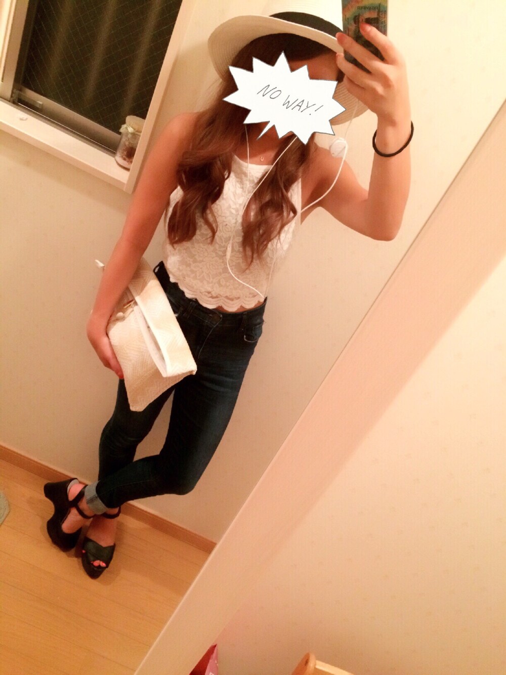 「H&Mのアイテム（キャミソール、ホワイト系）」を使った、kohara asukaさん（レディース・150cm）の夏コーディネートの1枚目の写真