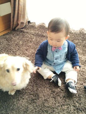 「おめかしコーデ」｜youさん（キッズ・70cm）の春コーディネート