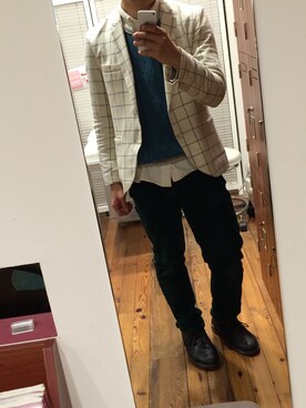 「Utility（ユーティリティー）のアイテム（テーラードジャケット）」を使った、Ikarashiさん（メンズ・177cm）の春コーディネート