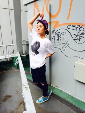 「RESERVED NOTEのアイテム」を使った、Shibuya"T" OLD POSTさん（レディース・158cm）の夏コーディネート