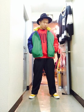 「no brand（ノーブランド）のアイテム（帽子）」を使った、Shibuya"T" OLD POSTさん（メンズ・165cm）の秋コーディネート