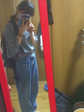 「Kastane（カスタネ）のフレア袖BL（シャツ/ブラウス、ブルー系）」を使った、もも  🍑さん（レディース）の夏コーディネート