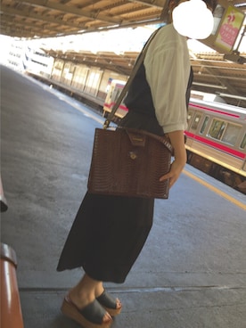 「KBF（ケイビーエフ）のKBF　ボリュームスリーブＴＥＥ（Tシャツ/カットソー、ホワイト系）」を使った、もも  🍑さん（レディース）の夏コーディネート