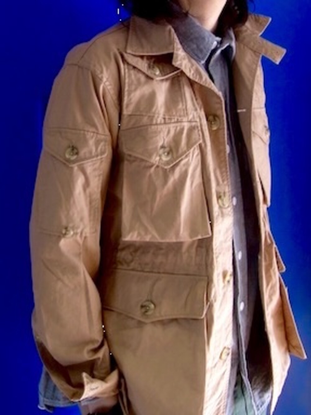「2015ss、EG」｜「Engineered Garmentsのアイテム（その他アウター、ベージュ系）」を使った、sunhouse神南さん（メンズ・175cm）の冬コーディネートの1枚目の写真