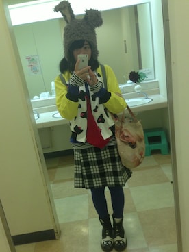 「あちゃちゅむ」｜「アイテム（ブルゾン）」を使った、かりんぽこさん（レディース・162cm）の秋コーディネート