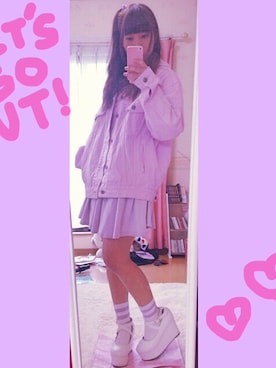 「Kawaii」｜「アイテム（ブルゾン）」を使った、♡nana♡さん（レディース・148cm）の春コーディネート