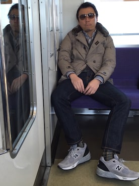 「MOORER（ムーレー）のアイテム」を使った、がくさん（メンズ・173cm）の冬コーディネート