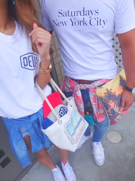 「カップルコーデ」｜moeさん（レディース・157cm）の春コーディネート