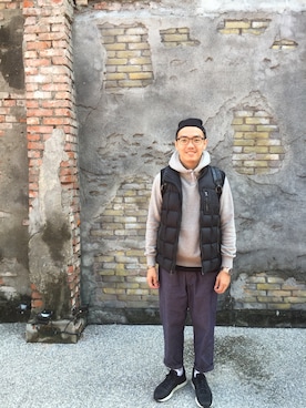 「ic!berlin（アイシーベルリン）のアイテム」を使った、Leo Laiさん（メンズ・170cm）の冬コーディネート