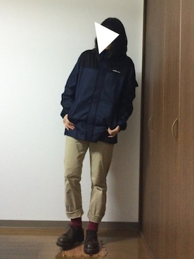 「アイテム（マウンテンパーカー、ブルー系）」を使った、カワウソさん（レディース・165cm）の秋コーディネート
