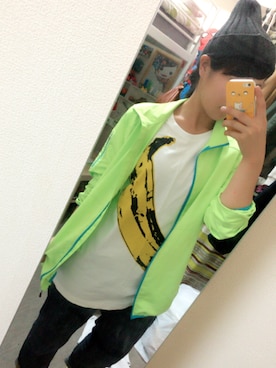 「UNIQLO（ユニクロ）のアイテム（Tシャツ/カットソー、イエロー系）」を使った、smjRYOさん（レディース・153cm）の秋コーディネート