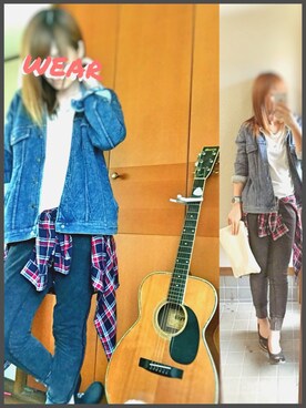 デニムジャケットを使った ギター女子 の人気ファッションコーディネート Wear